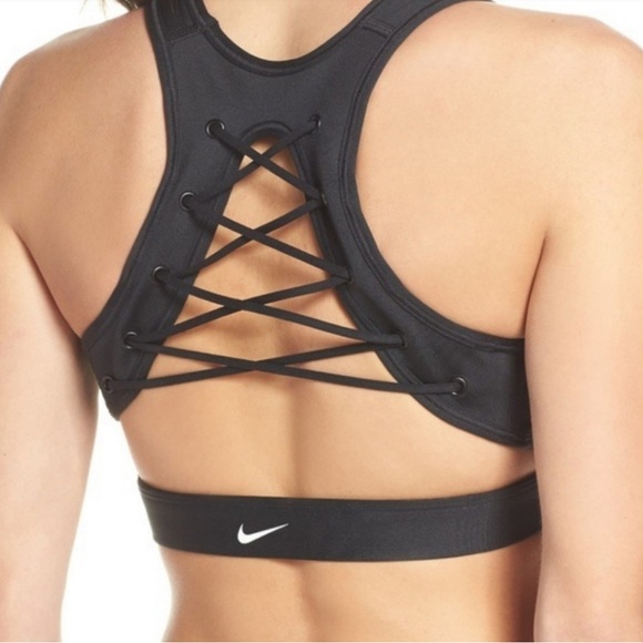 Nike Other - Nike Black Classic Dri-Fit  Lace-Up Back Swoosh Sports Bra